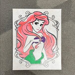Disney Princess Aril Glitter Canvas Art 16x20
